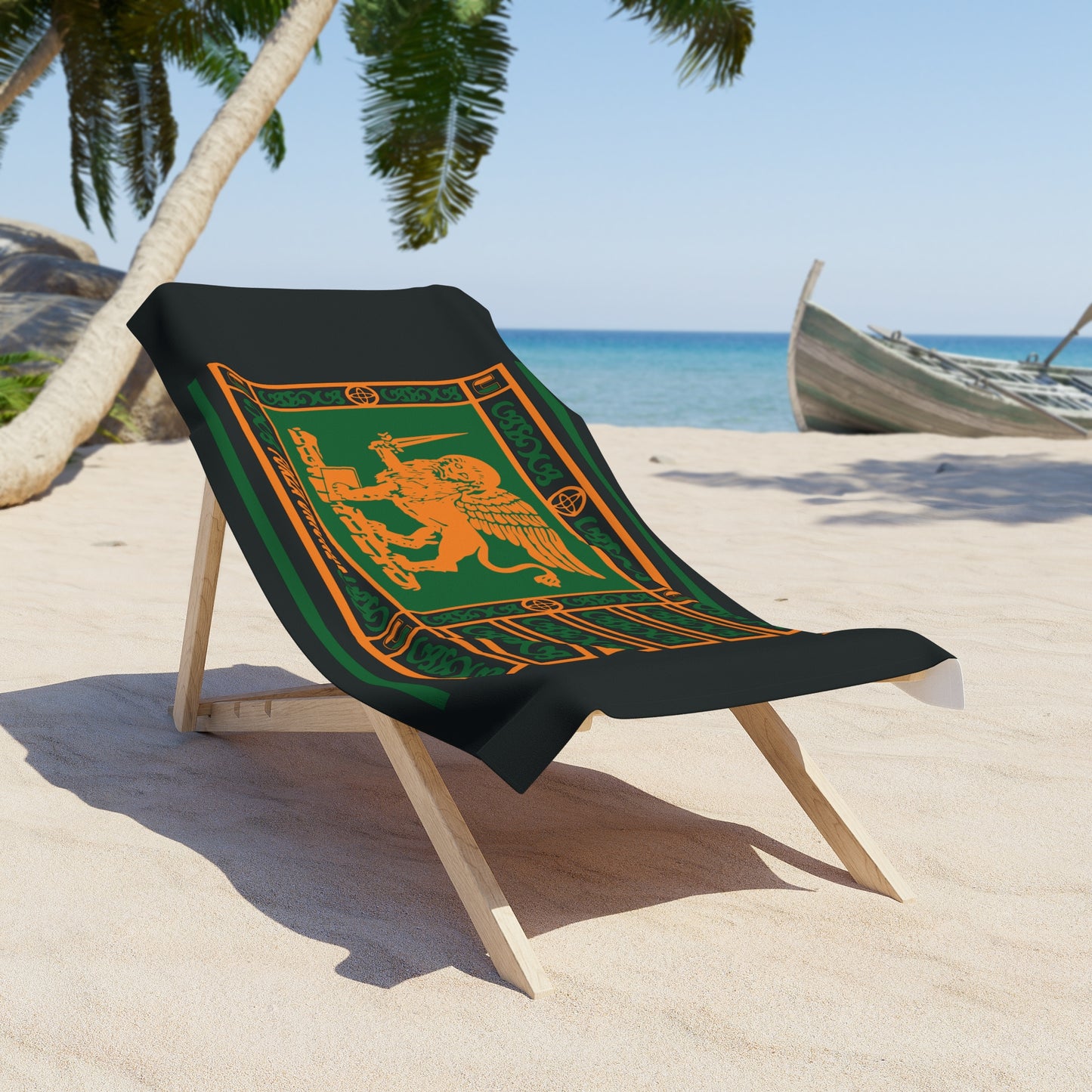 L'Unionista Towel with Lion Design, Summer Accessory, Poolside Essential