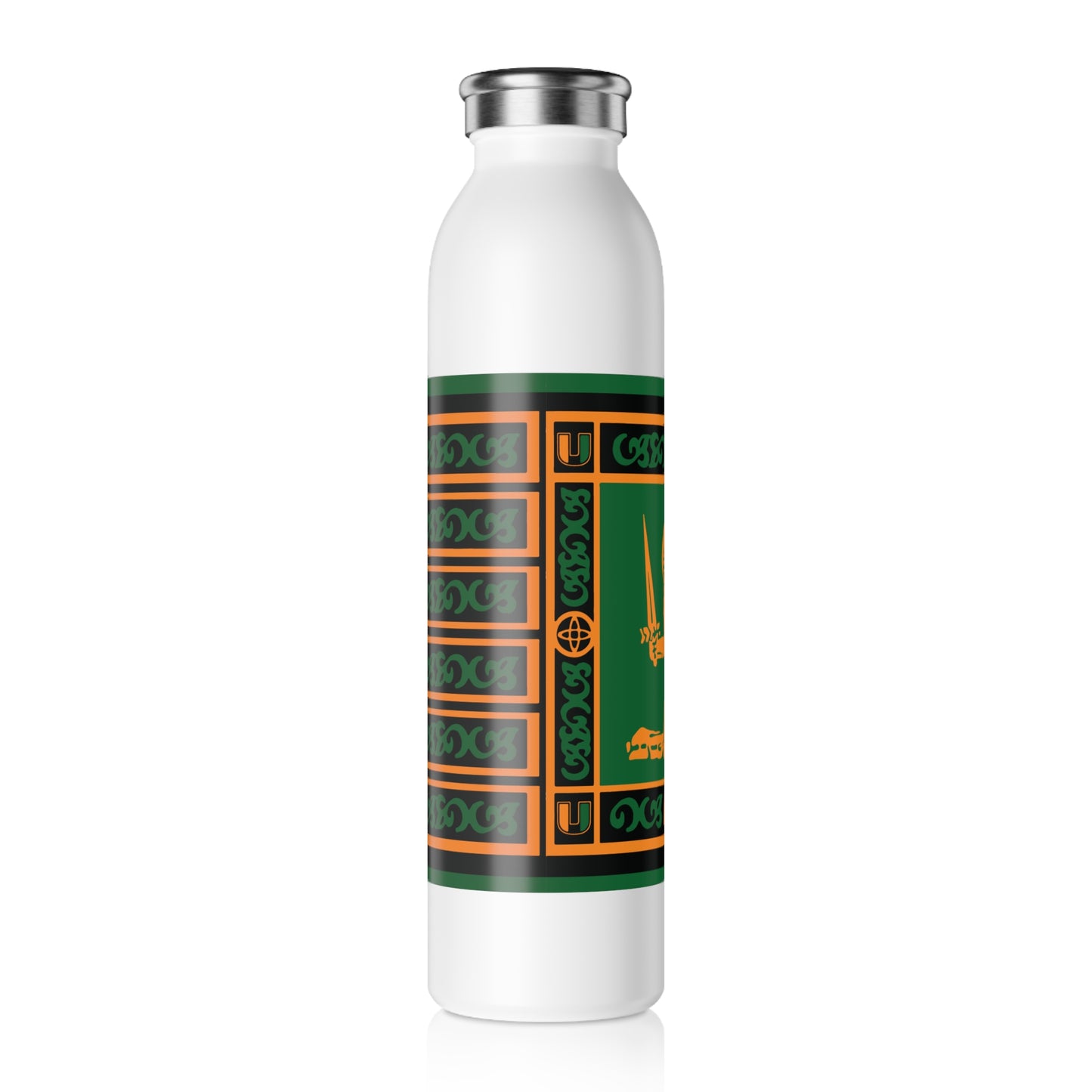 L'unionista Slim Water Bottle with Bold Lion Design, Eco-Friendly Hydration,