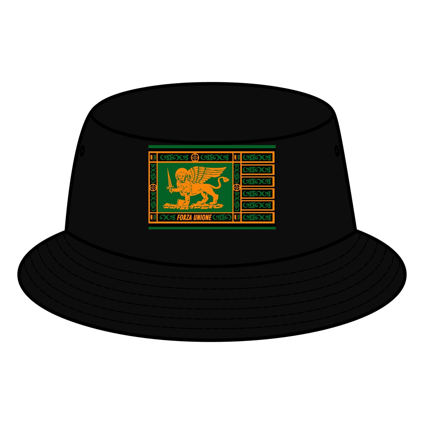 L'Unionista Mesh Cap - Stylish Trucker Hat— Vintage Black Green & Orange Travel Hat